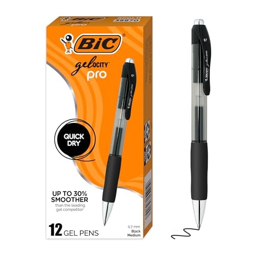 BIC Gelocity Gel Pen Medium Point (0.7mm) Black Ink 12-Count Deal