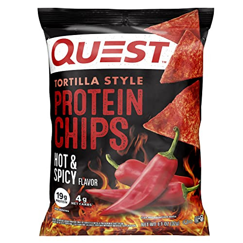 Quest Nutrition Tortilla Style Protein Chips, Hot & Spicy, 1.1 Ounce (Pack of 12)