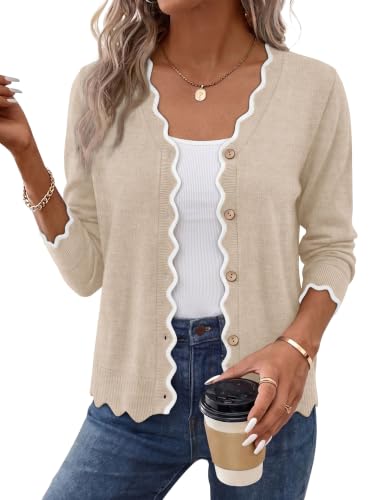 WIHOLL Cardigan Sweaters w/Contrast Trim Deal