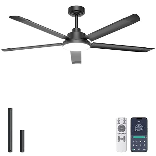 60" Ohniyou Ceiling Fan w/ Aluminum Blades, Light & App/Remote Deal
