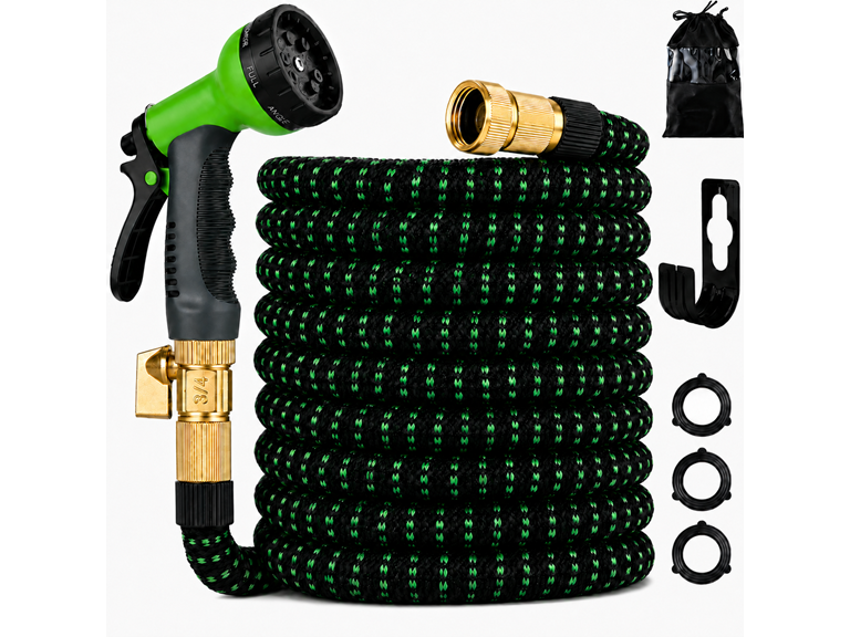 100ft Expandable Garden Hose w/ Nozzle