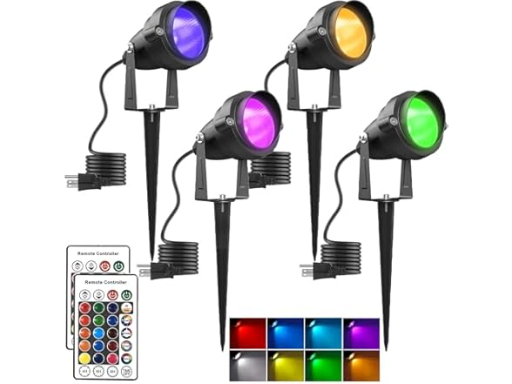Yoosuml 4-Pack LED RGB Color Changing Halloween Spotlights