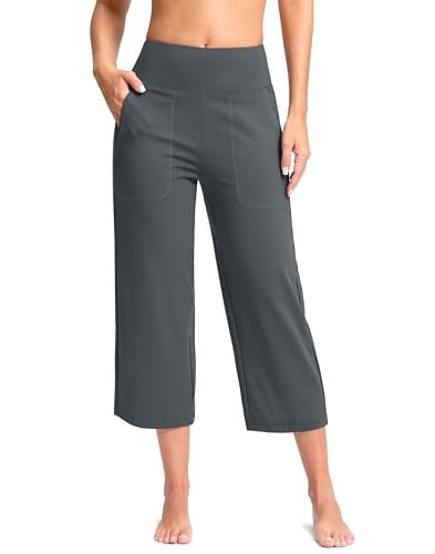G Gradual Women's High Waist Wide Leg Capri Pants with Pockets Deal