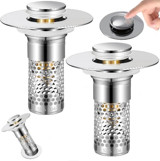 Bathroom Sink Drain Strainer 2 Pack Deal