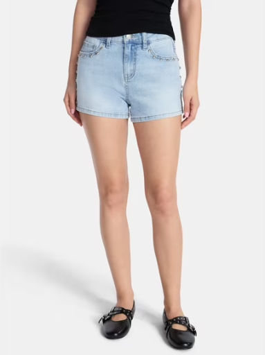 Madden NYC Women’s Studded Denim Shorts Deal