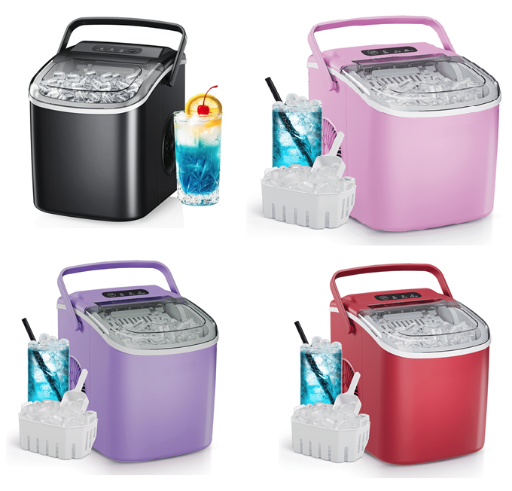Simzlife 26 lbs/24H Countertop Ice Maker Machine (6 Colors)
