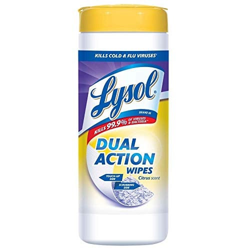 6-Pack 75-Count (450 Total) Lysol Dual Action Complete Clean Disinfecting Wipes Deal