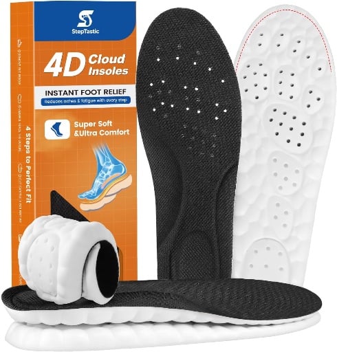 StepTastic 4D Memory Foam Cloud Shoe Inserts 