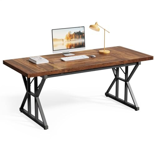 70.8" Little Tree Multi-Piece Top Office Desk (Brown/Black)