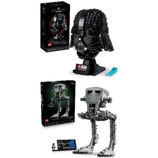 LEGO Star Wars Bundle: 1513-Piece AT-ST Walker + 834-Piece Darth Vader Helmet