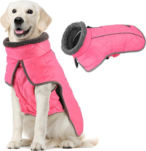 Fragralley Waterproof Dog Coat with Warm Fleece Lining