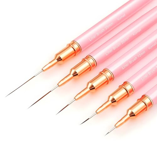 5-Piece Komall Metallic Nail Art Brushes