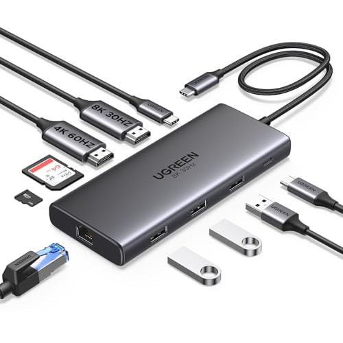 UGREEN Docking Station 10 in 1 Revodok Pro 210 Dual HDMI 4K@60Hz Single 8K@30Hz 100W PD 5Gbps