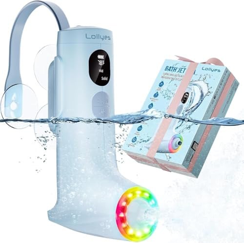 Cordless Bath Jets for Tub, Portable Jet Spa with 7-Color LED Light