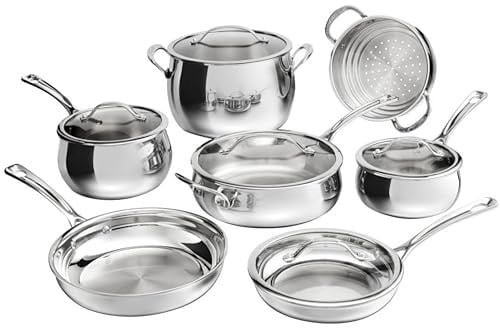 Cuisinart 12-Piece PureClad Triple-Ply Stainless Steel Cookware Set Deal