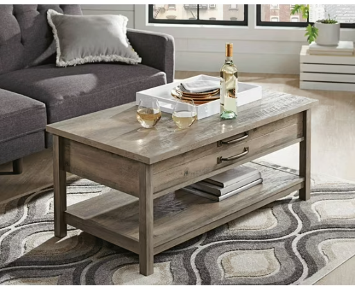 Better Homes & Gardens Modern Farmhouse Rectangle Lift-Top Storage Coffee Table, Rustic Gray Finish Deal
