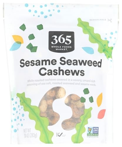365 by Whole Foods Market Seaweed Seasoned Cashews, 10 Ounce