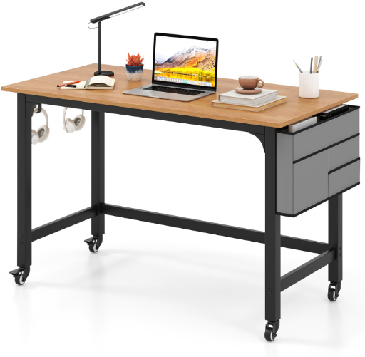 Costway 48" Desk w/ 4 Rolling Casters (Natural)