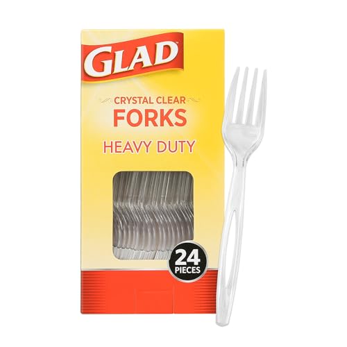 Glad Crystal Clear Plastic Forks, 24-Count