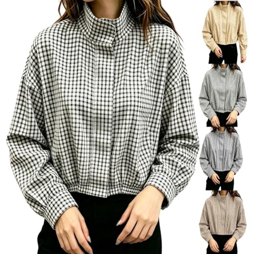 Cropped Plaid Bomber Jackets Deal