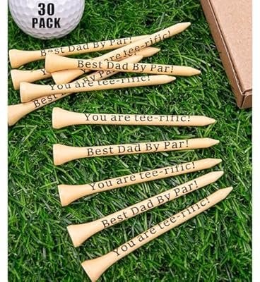 Best Dad by Par and You are tee-rific 3.25" Wood Golf Tees 30-Pack Deal