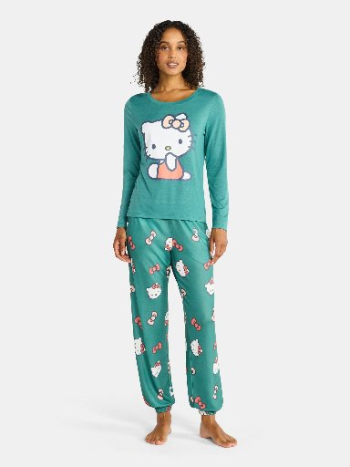 Hello Kitty Women's Sleep Tee and Joggers Pajama Set, 2-Piece
