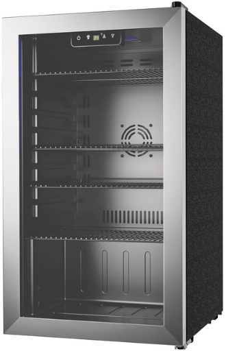 EUHOMY 125 Can Beverage Refrigerator and Cooler with Glass Door
