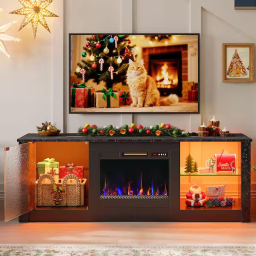 Bestier 63" Electric Fireplace TV Stand for TVs Up to 70"