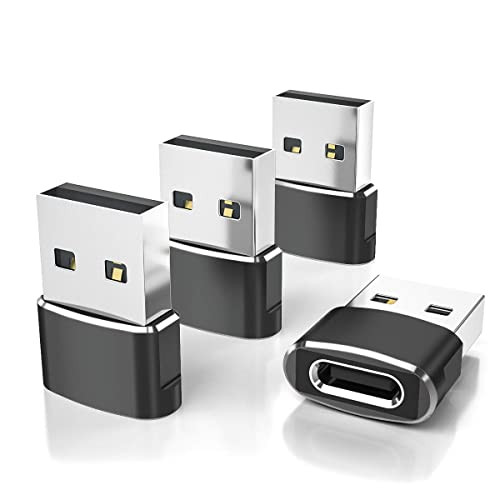 Elebase 4-Pack USB-C to USB-A Adapter (Black)