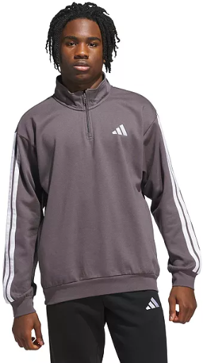 adidas Men's 3-Stripes 1/4 Zip Sweatshirt Deal