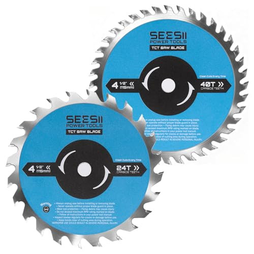 2-Pack Seesii Circular Saw Blades (4-1/2"(3/8" Arbor) 24T & 40T)