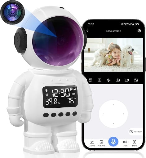Astronaut Clock/Hidden Camera