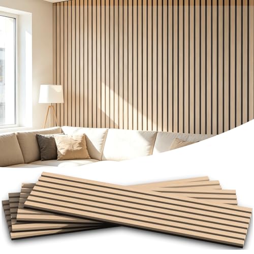 Wood Slat Wall Panel 4 Pack 93.3"x11.8"