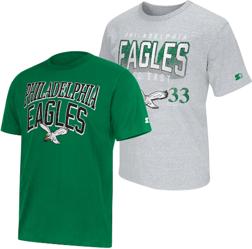 Philadelphia Eagles Starter Two-Pack Throwback Logo T-Shirt Set Deal