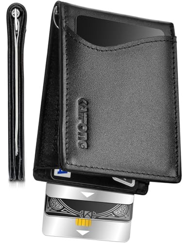 Slim Wallet for Men Genuine Leather RFID Blocking