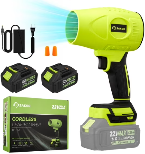 Saker Electric Cordless Leaf Blower with 2x 4.0Ah Batteries Deal