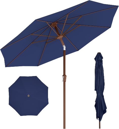 BRIOPAWS 9ft Patio Umbrella with Tilt and Crank Deal