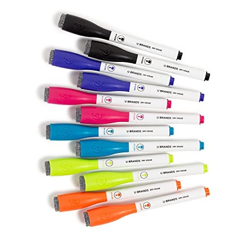 U Brands Fine Tip Dry Erase Markers w/ Eraser 16-Pack Deal