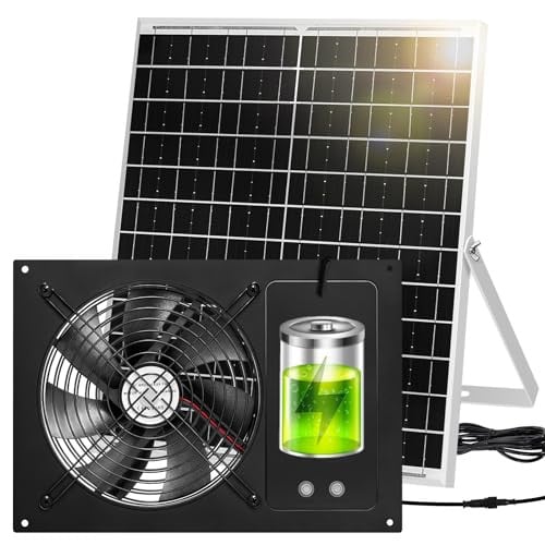 25W Solar-Powered Vent Fan with Battery