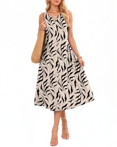 Misfay Women's Sleeveless A-Line Maxi Dress w Pockets Deal