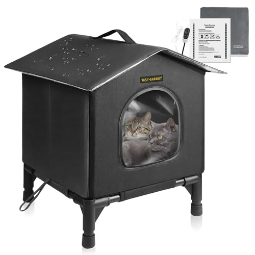 Rest-Eazzzy Heated Waterproof Insulated Outdoor Cat House Small Black Deal