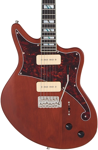 D'Angelico Deluxe Bedford Electric Guitar with Seymour Duncan USA P90 Pickups - Matte Walnut