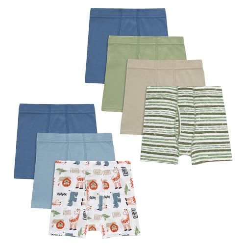 Hanes Toddler Organic Cotton Pure Comfort Boxer Brief & Brief Underwear Multipacks