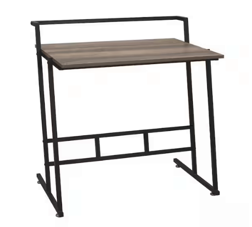 Household Essentials 33" Rectangular Gray Writing Desk with Open Storage