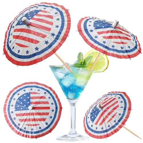 4th of July Drink Umbrellas 100 PCS