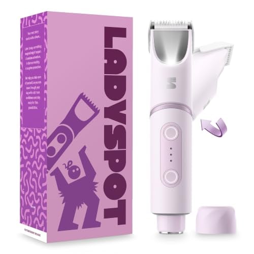 LADYSPOT Women's SpinDuo 2-in-1 Electric Bikini Trimmer & Shaver w/ 180° Rotating Head (Purple)