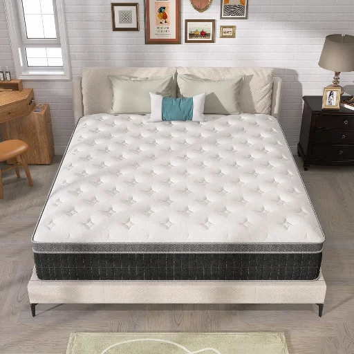 12" Trina Medium Memory Foam Pocket Spring Hybrid Mattress Queen Deal
