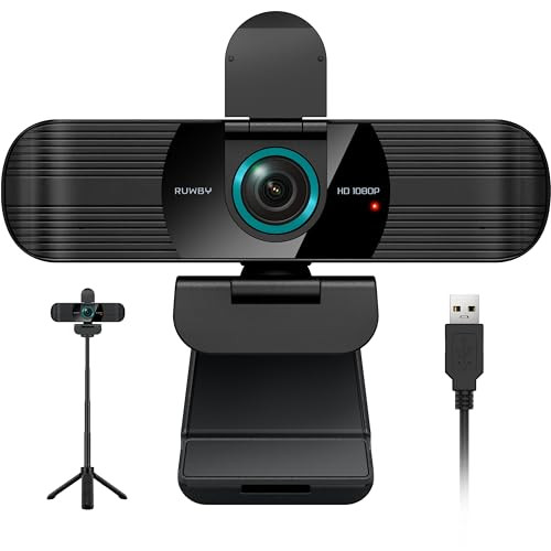 Full HD 1080P Webcam with Built-in Dual Mics