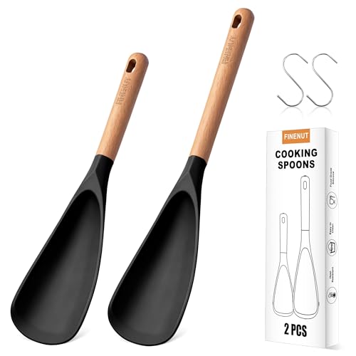 13" & 11" Silicone Cooking Spoons 2-Pack with S-Hooks Deal