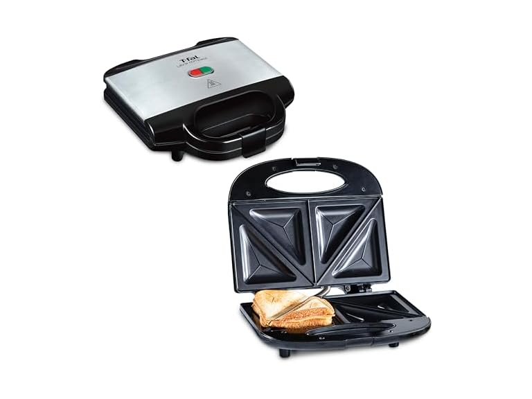 T-fal Stainless Steel Compact Sandwich Maker 625 Watts